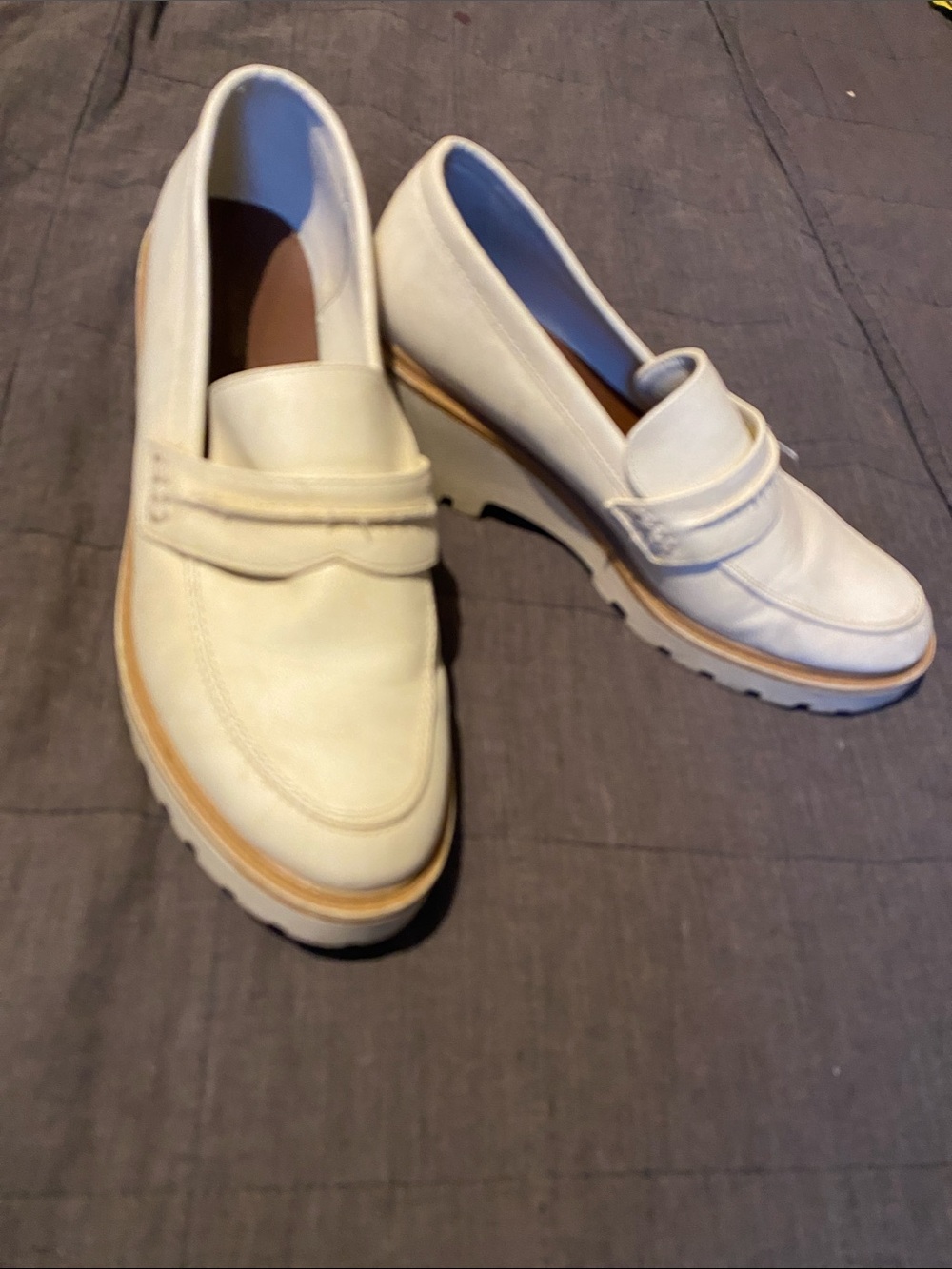 Maurices Cream Penny Loafers with Lug Sole